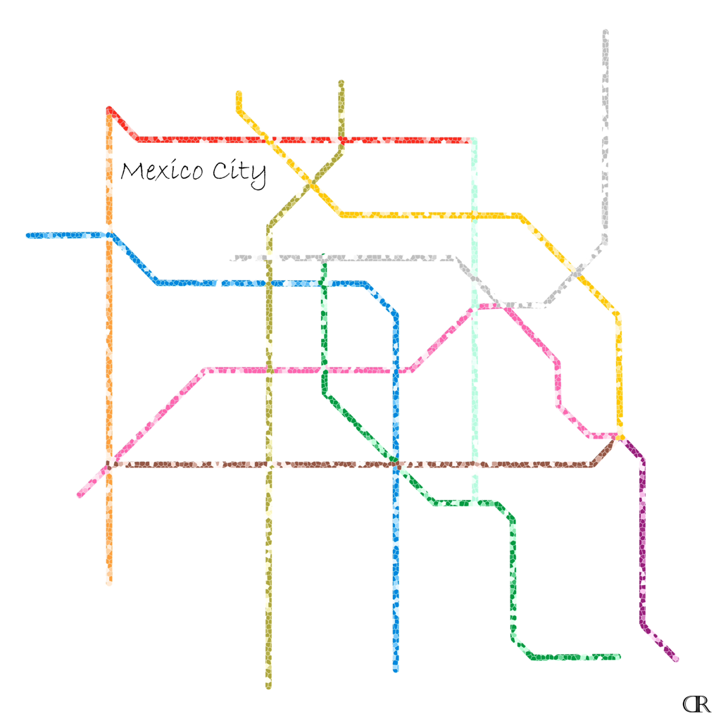 Mexico City Subway Map Art by Design Reader