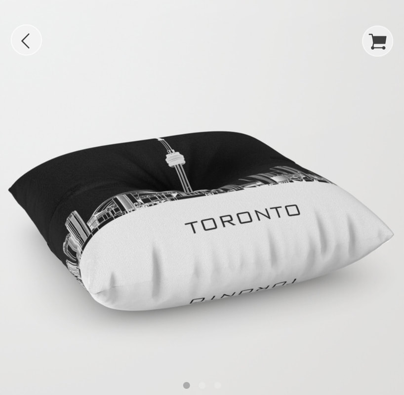 Toronto Skyline Floor Pillow Picture