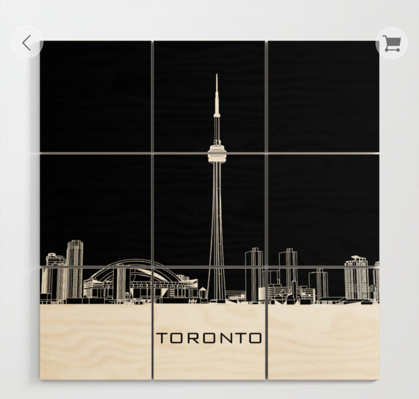 Toronto Skyline Wood Art Picture