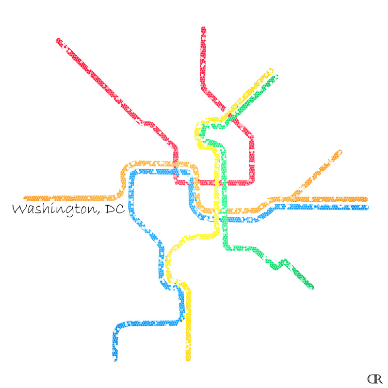 Washington DC Subway Map Art by Design Reader 
