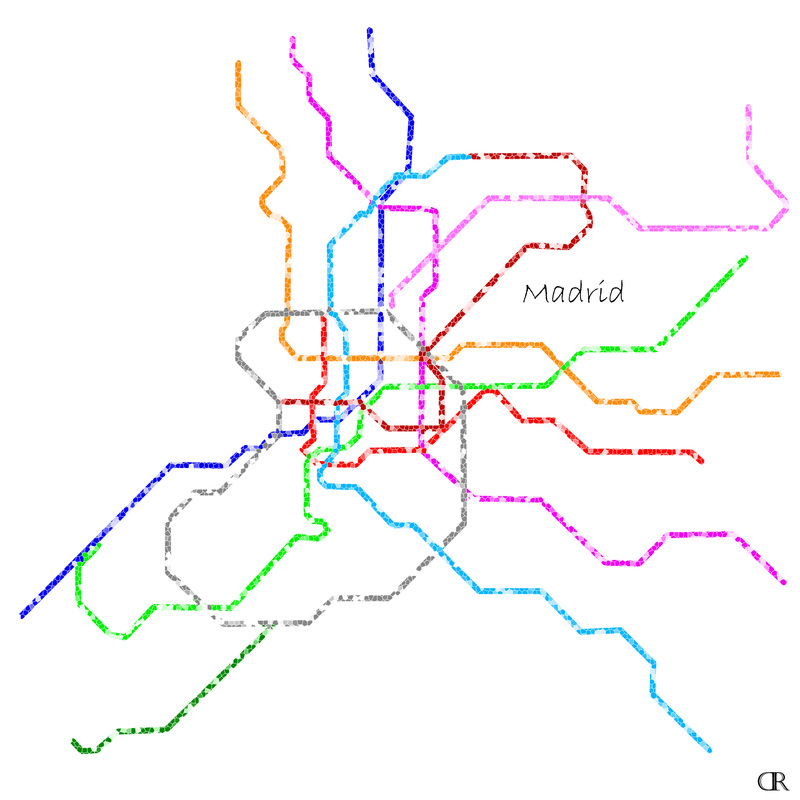 Madrid Subway Map Art